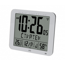 Rádiem řízené digitální hodiny s budíkem JVD stříbrné DH9335.1